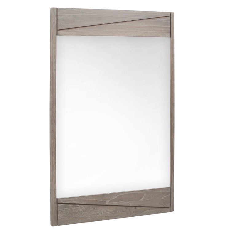 Gray Teak 24" Rectangular Wood Framed Mirror