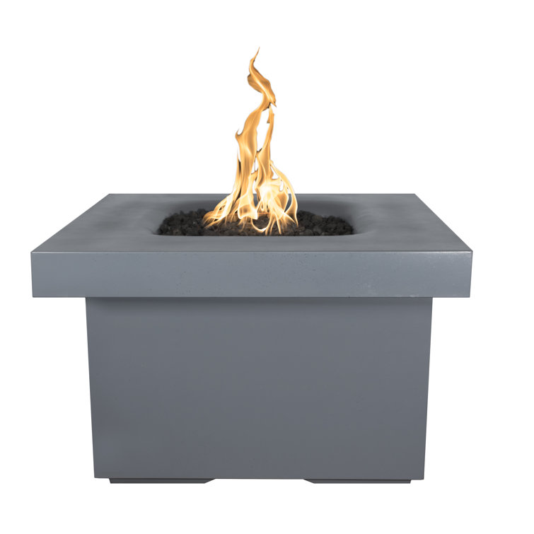 Ramona Gray Concrete Square Liquid Propane Fire Pit Table