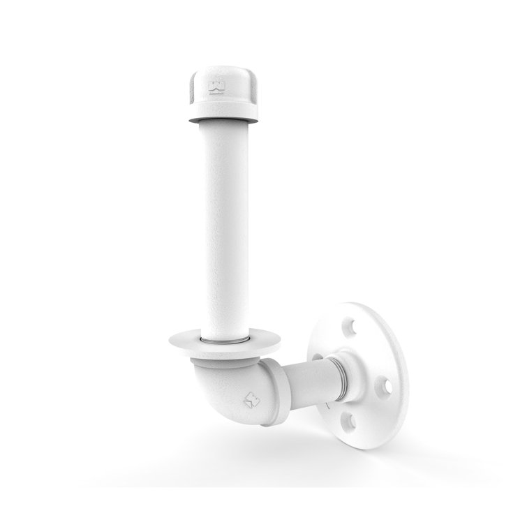 Matte White Industrial Wall Mounted Toilet Paper Holder