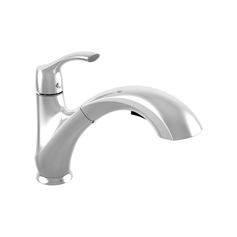 Polished Chrome Single Handle Pull-Out Kitchen Faucet