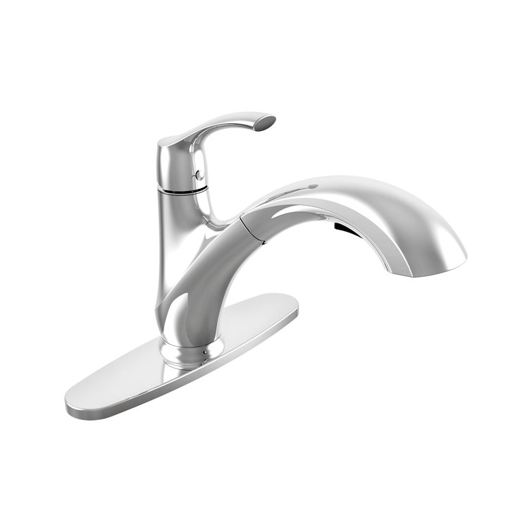 Polished Chrome Single Handle Pull-Out Kitchen Faucet