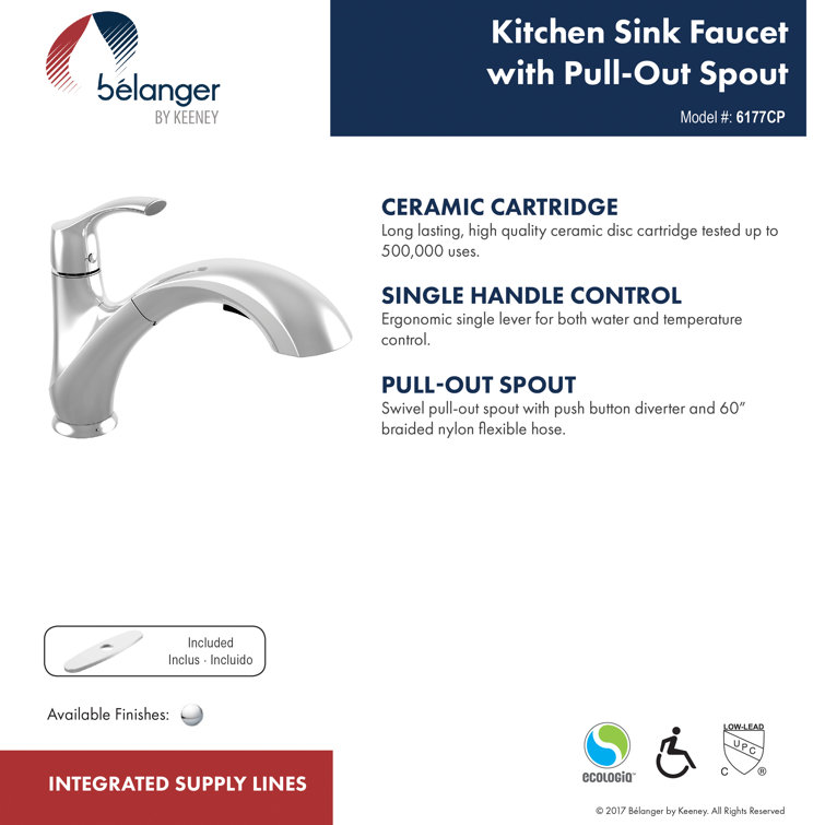 Polished Chrome Single Handle Pull-Out Kitchen Faucet