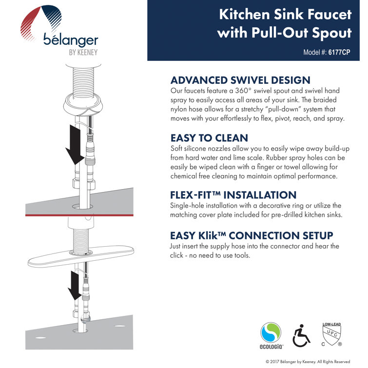 Polished Chrome Single Handle Pull-Out Kitchen Faucet