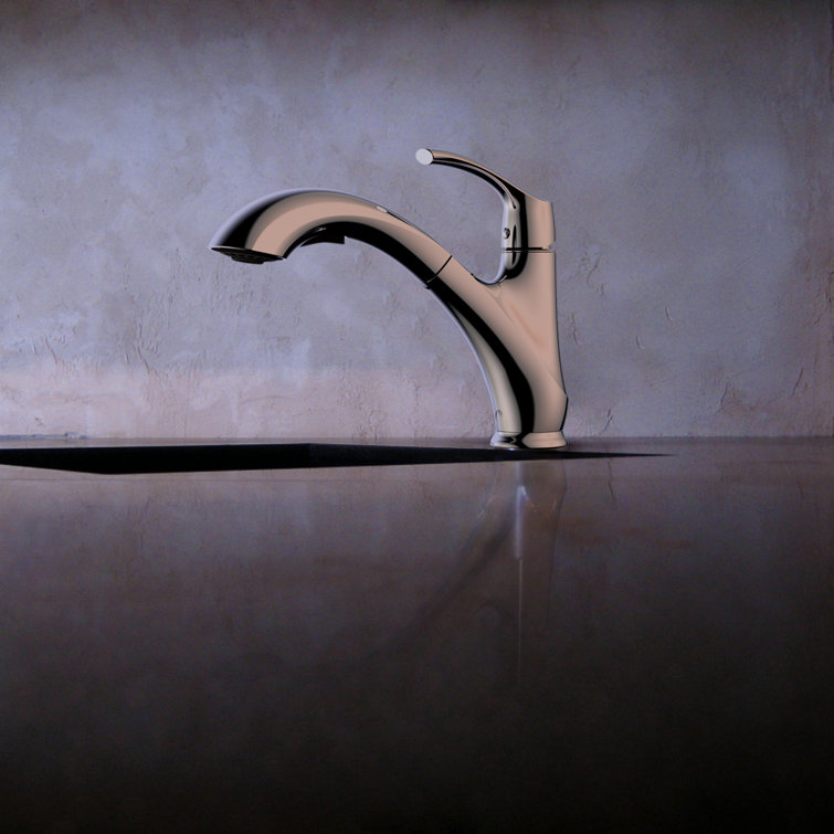 Polished Chrome Single Handle Pull-Out Kitchen Faucet