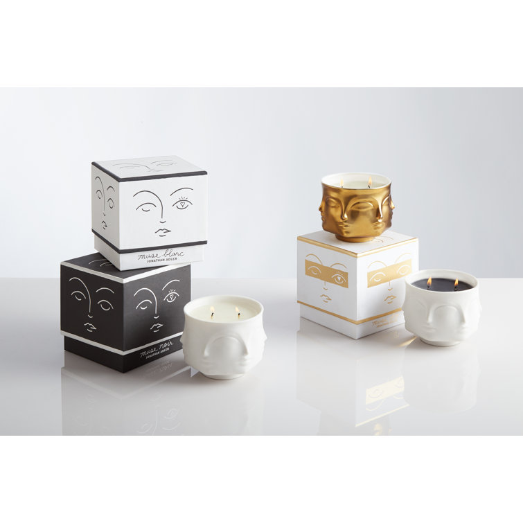White Porcelain Scented Candle with Artistic Design