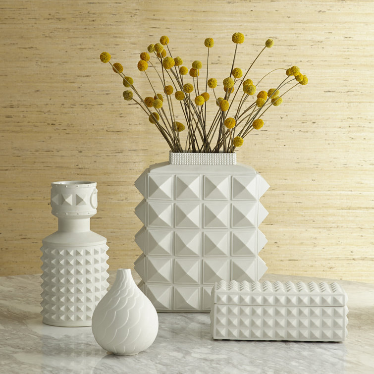 Charade Matte Porcelain Square Studded Lidded Box