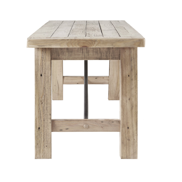 Natural Acacia Wood Dining Bench with Chunky Legs