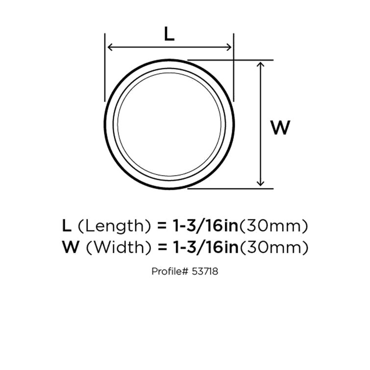 Graphite Round Industrial Cabinet Knob with Mounting Hardware