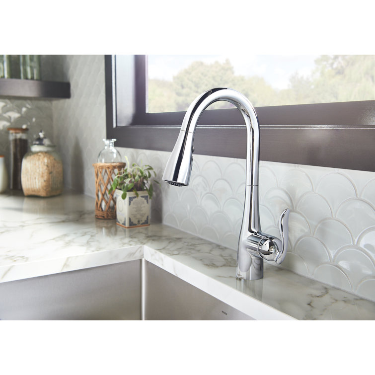 Moen Arbor Chrome One-Handle Pulldown Kitchen Faucet with Power Boost