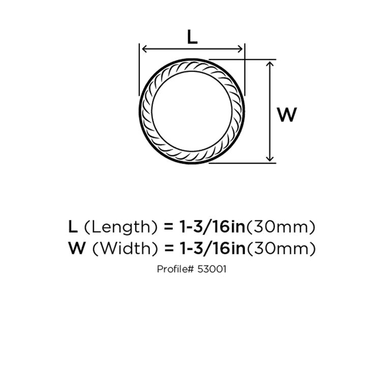 Matte Black Traditional Round Cabinet Knob with Mounting Hardware