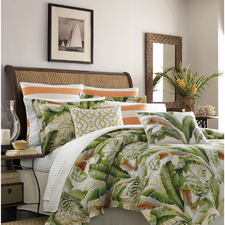 Euro Palmiers Orange and Ivory Cotton Sham