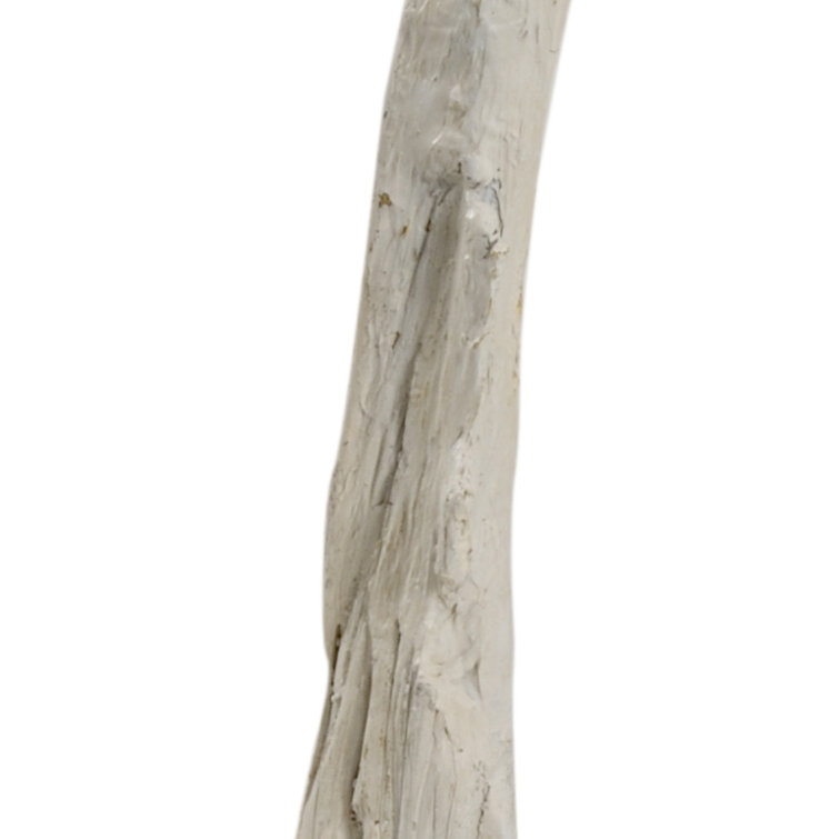 Whitewash Elegance 1-Light Floor Lamp with White Linen Shade