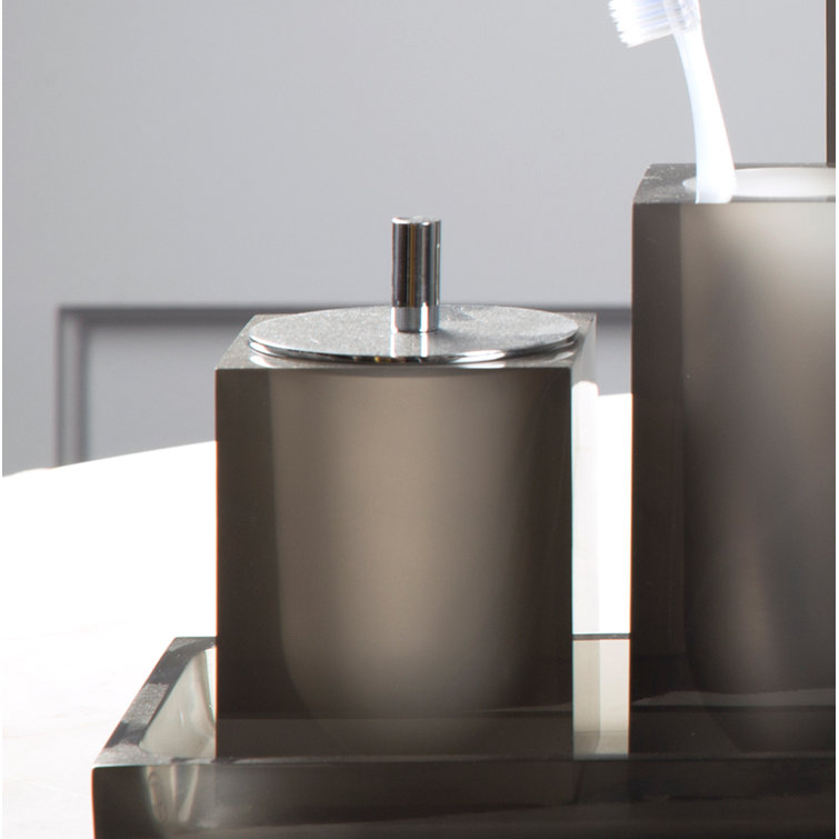 Smoke Acrylic Freestanding Bathroom Canister