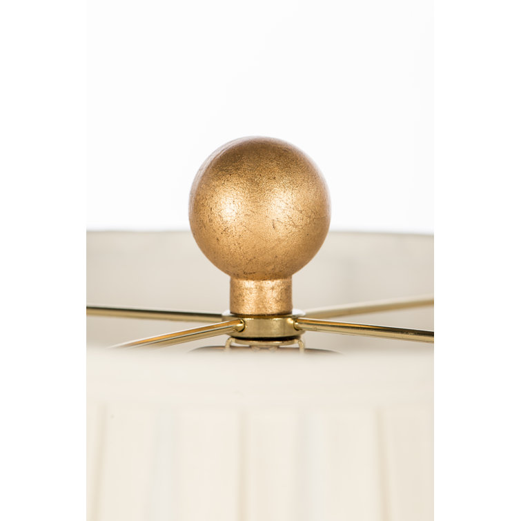 White Ceramic Table Lamp with Cream Linen Shade