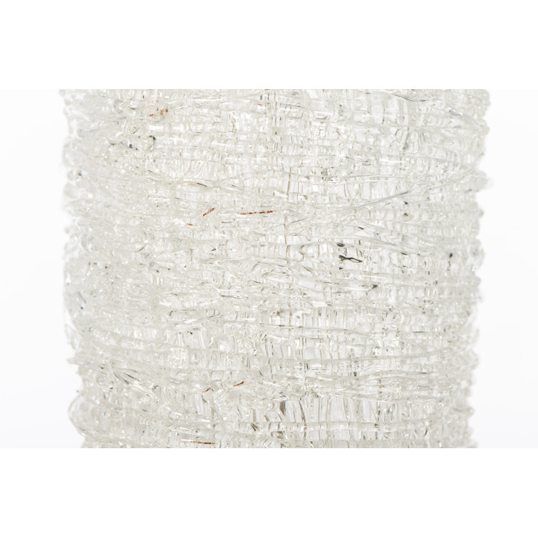 Spun Sugar Elegance 32" White Linen Drum Shade Table Lamp