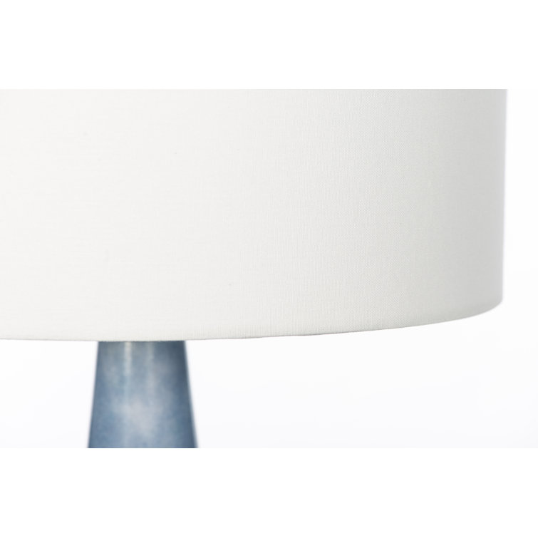 Lush Blue Marble Table Lamp with Brushed Nickel Accents