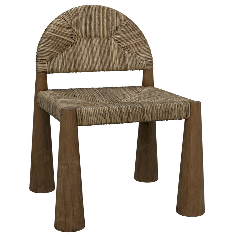 Teak and Seagrass Sculptural Accent Chair