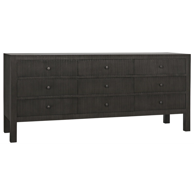 Conrad Mid-Century 9-Drawer Mahogany Dresser in Dark Brown