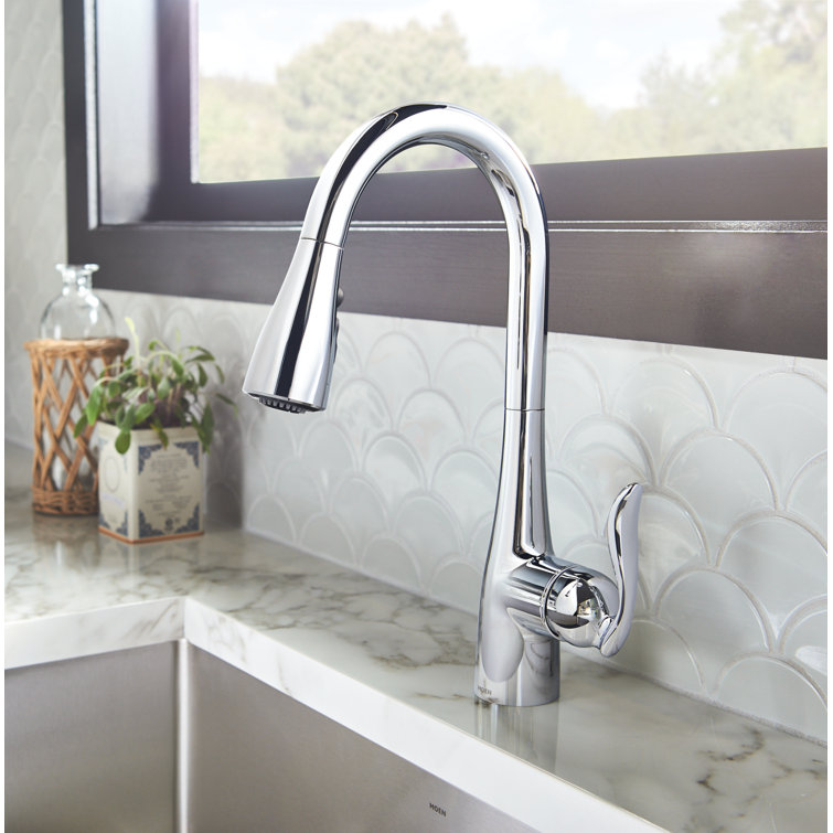 Moen Arbor Chrome One-Handle Pulldown Kitchen Faucet with Power Boost