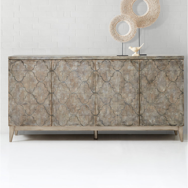Gray Oak Veneer Traditional 72'' Sideboard