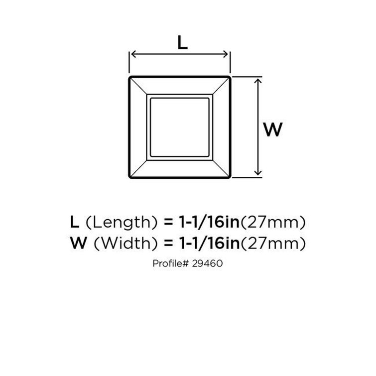 Clear Acrylic and Antique Silver Square Cabinet Knob