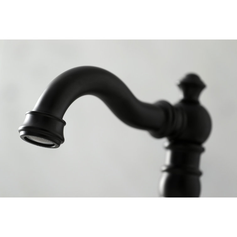 American Patriot Matte Black Widespread Bathroom Faucet with Drain