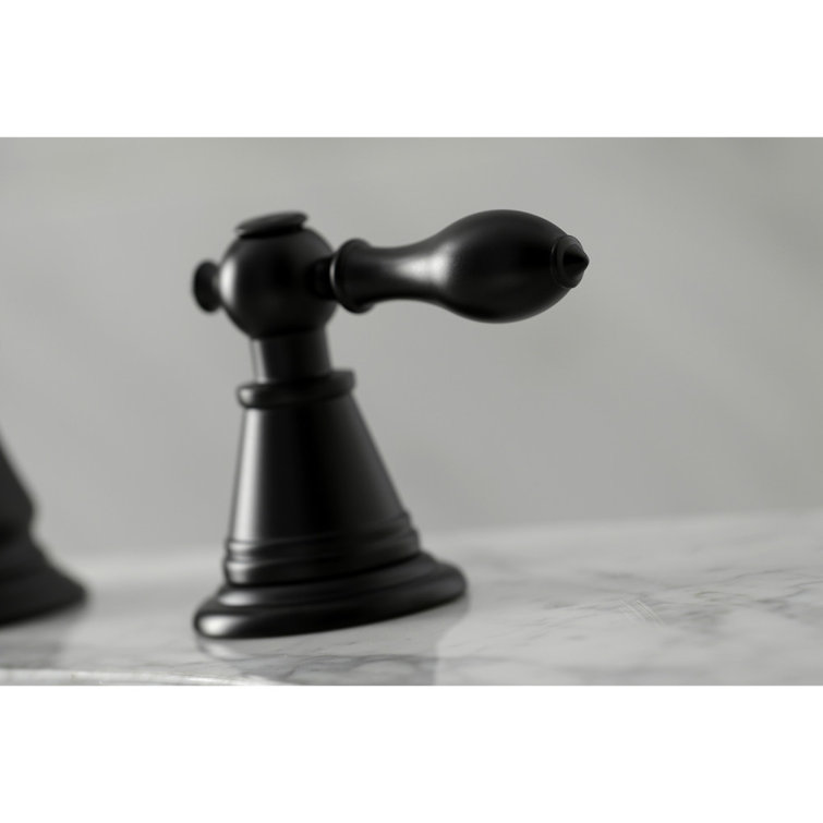 Elegant English Classic Matte Black Brass Widespread Bathroom Faucet