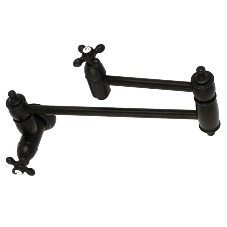 Matte Black Brass Wall Mount Pot Filler Faucet