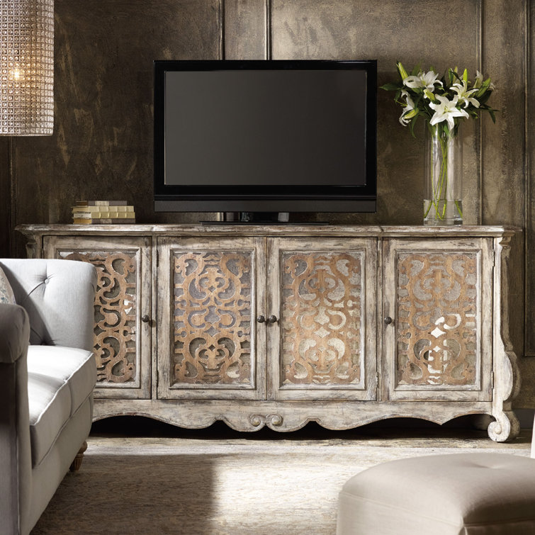 Chatelet 90'' Beige Mirrored Traditional Sideboard