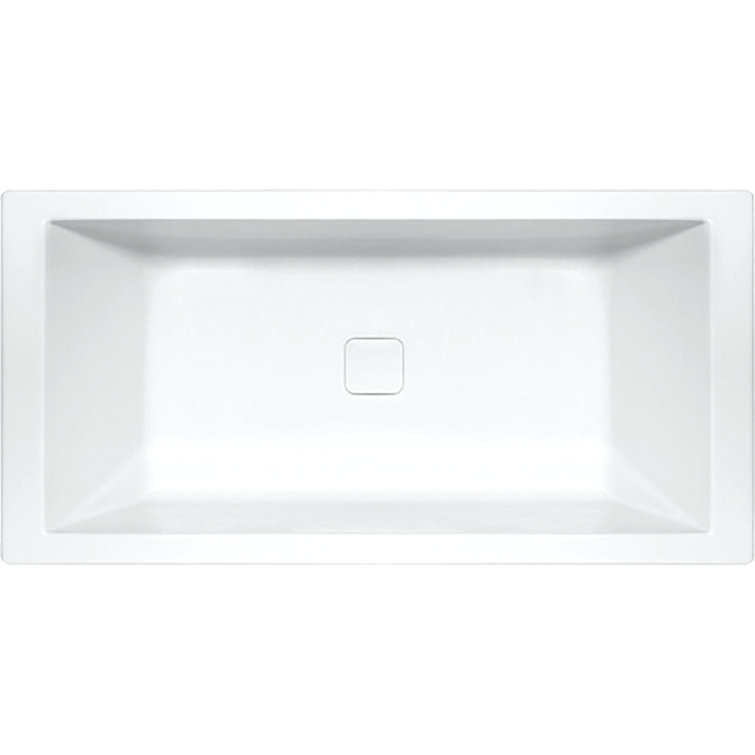 Modern White Acrylic Drop-In Bathtub with Jets