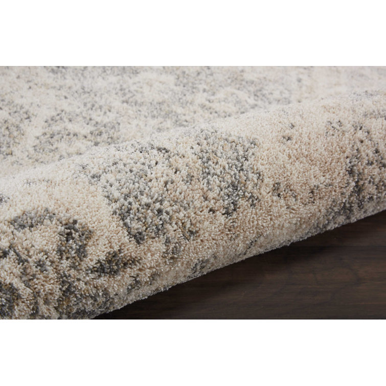 Handmade Abstract Gray 4' x 6' Synthetic Stain-Resistant Rug