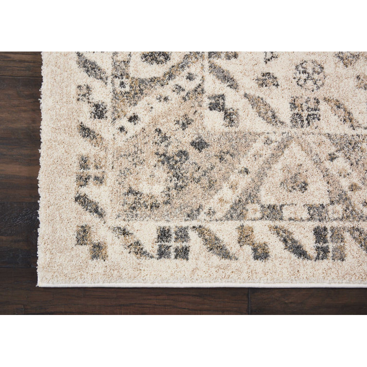 Handmade Abstract Gray 4' x 6' Synthetic Stain-Resistant Rug