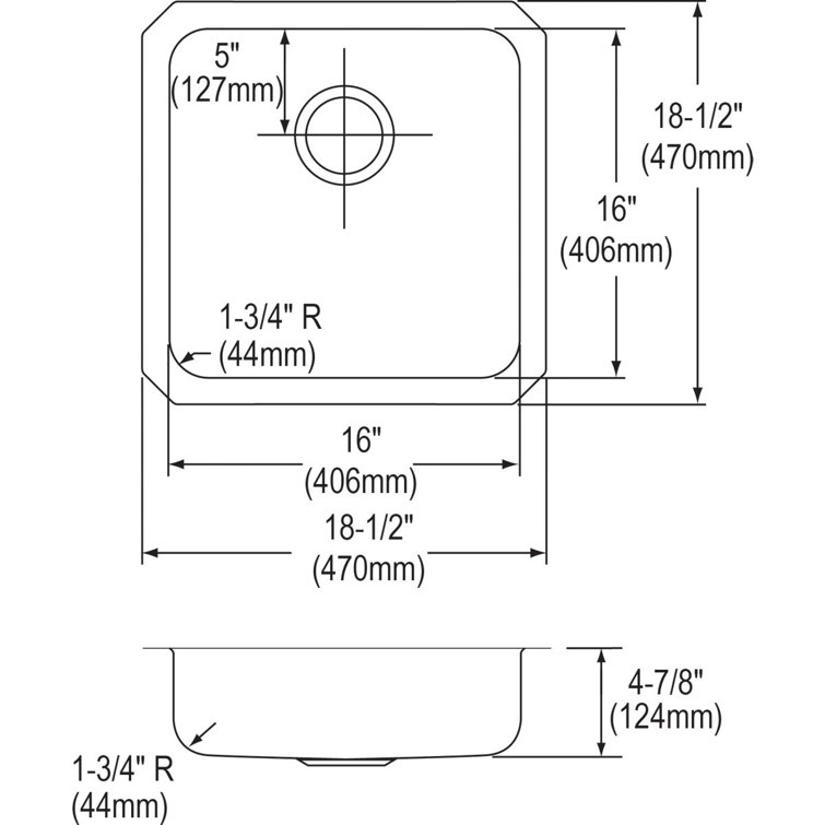 Lustrous Satin 18.5" Stainless Steel Undermount Kitchen Sink