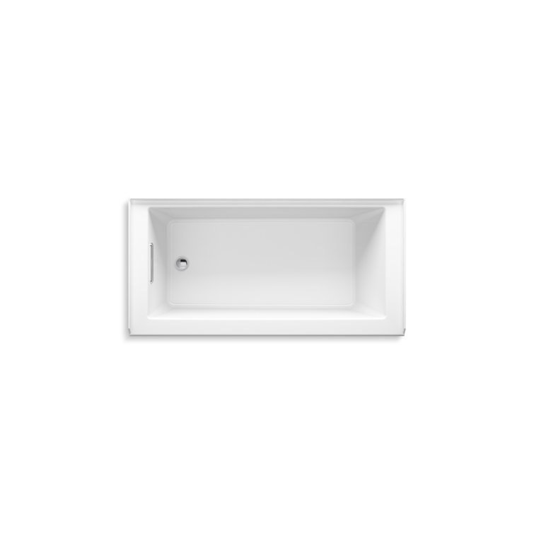 White Acrylic 60" x 30" Alcove Soaking Bathtub