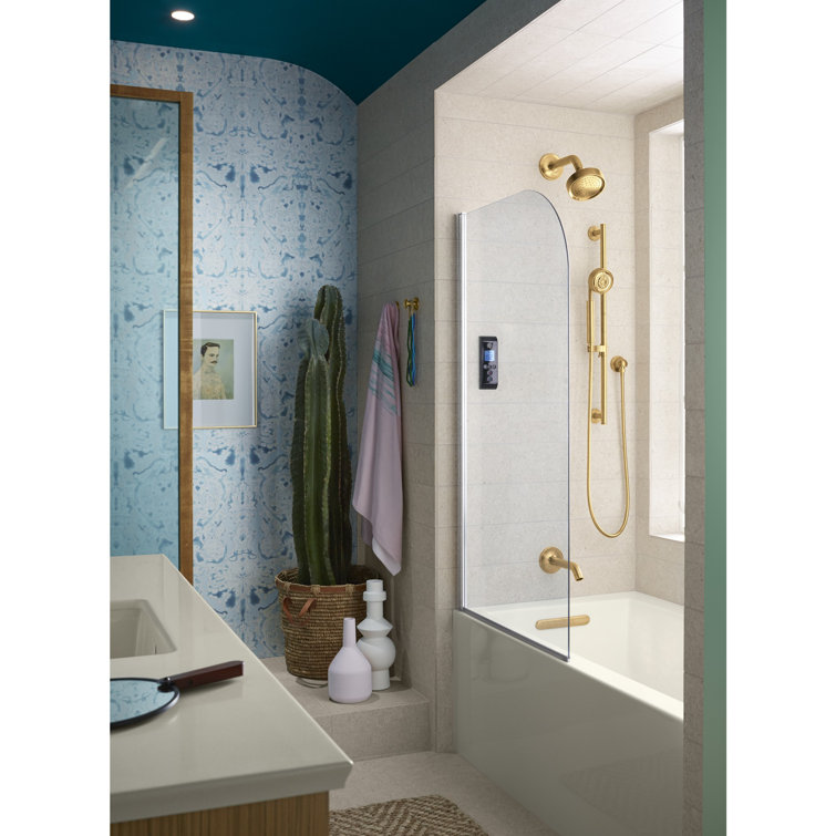 White Acrylic 60" Alcove Soaking Bathtub with Left Drain