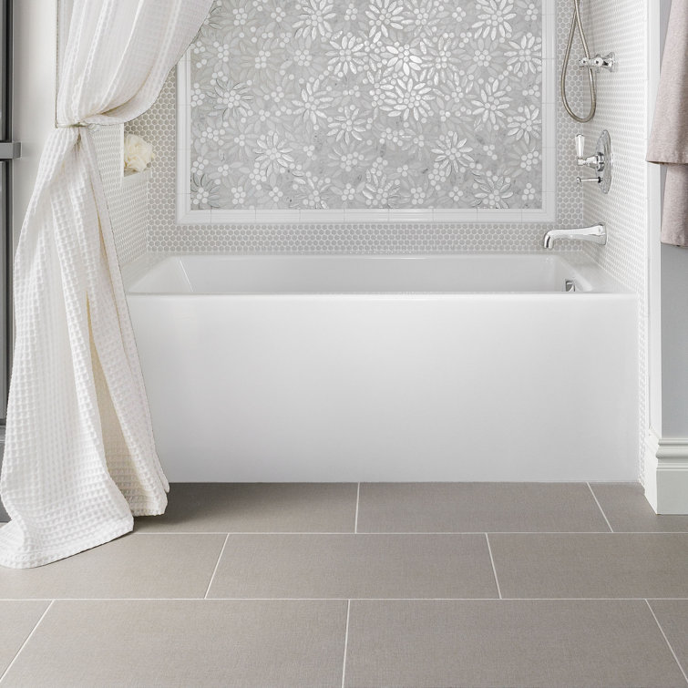 Sydney 60'' White Acrylic Alcove Whirlpool Bathtub with Jets