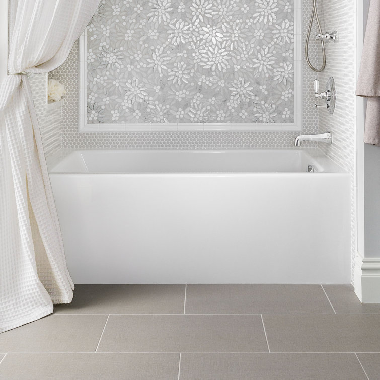 Sydney 72'' White Acrylic Alcove Whirlpool Bathtub with Jets