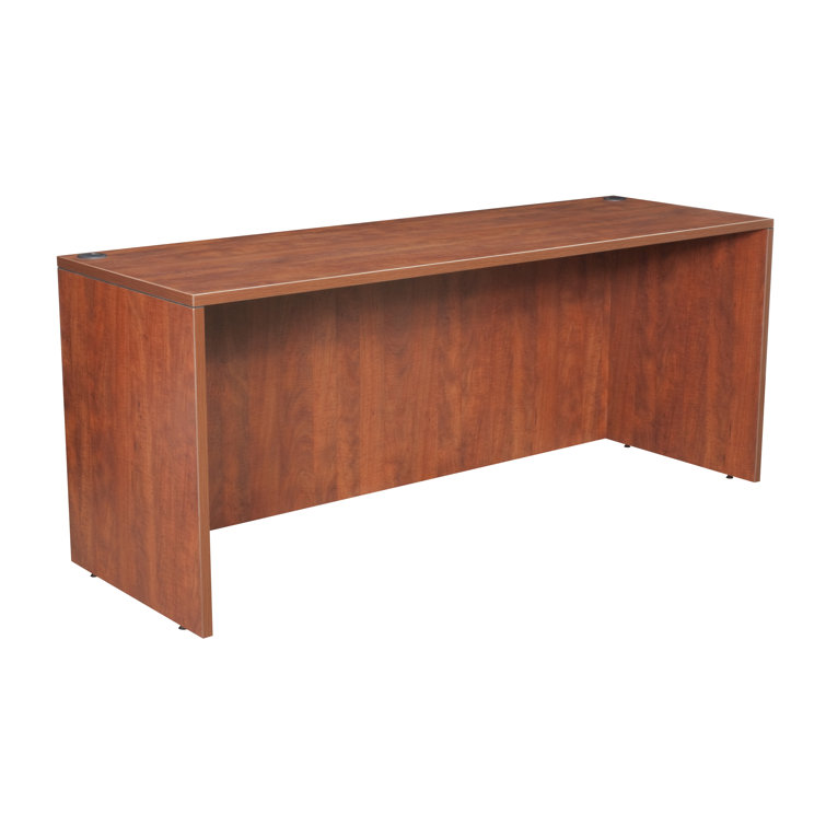 Ash Gray 71-Inch Wood Credenza Desk with Drawer