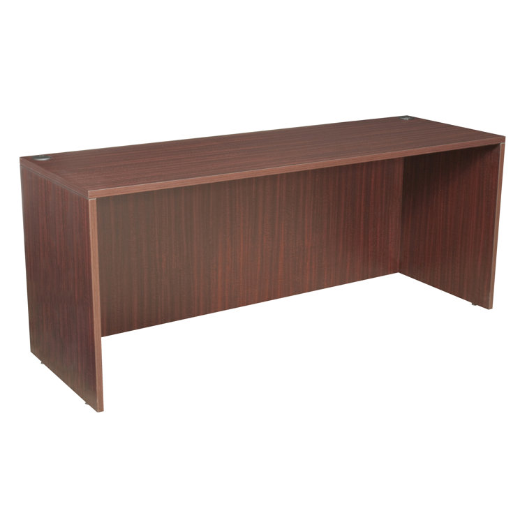 Ash Gray 71-Inch Wood Credenza Desk with Drawer