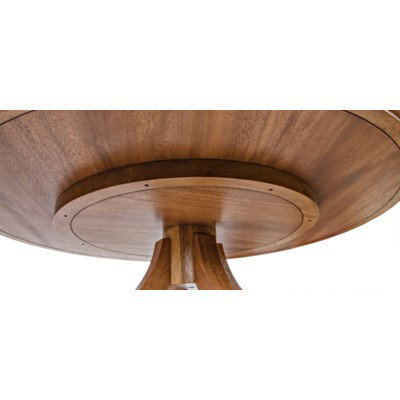 Transitional Solid Wood 60" Round Dining Table for Six
