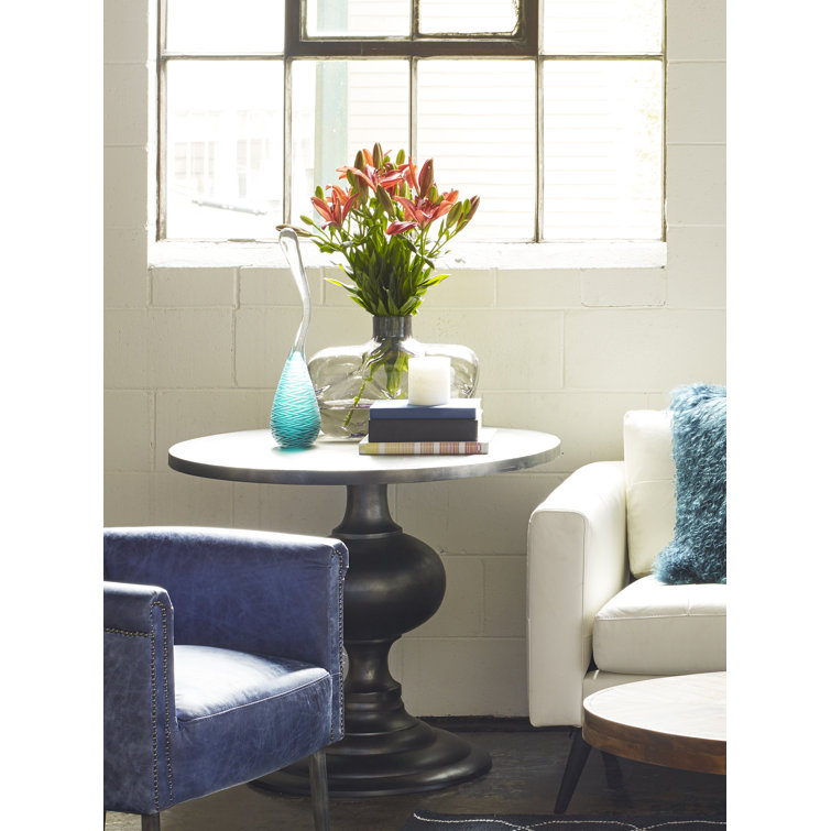 Giaimo Black Aluminum Round Pedestal Dining Table