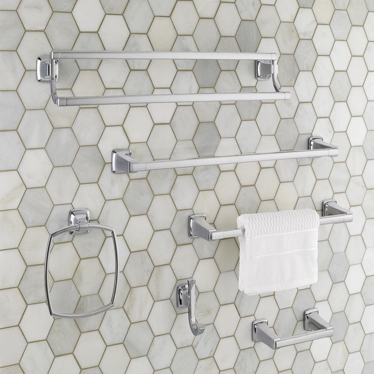 Polished Chrome Modern Wall Mounted Towel Ring