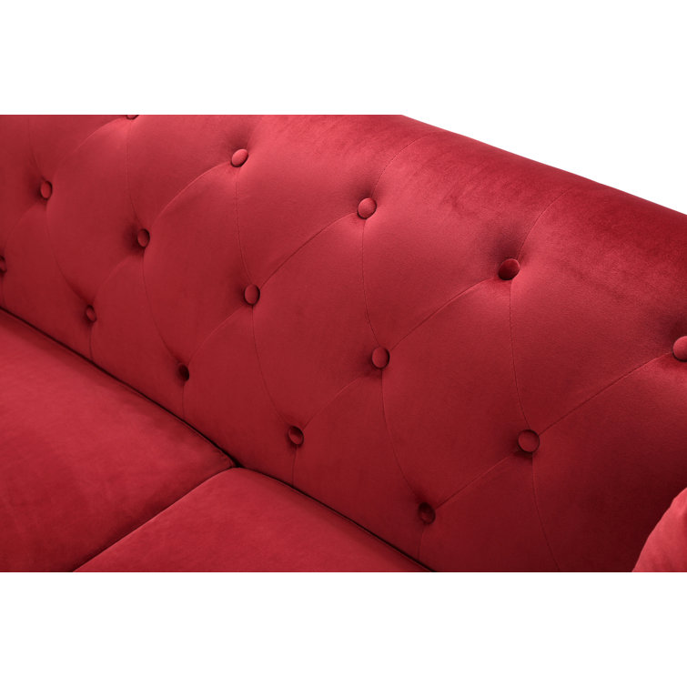 Elegant Burgundy Velvet Wood Armchair with Chrome Accents