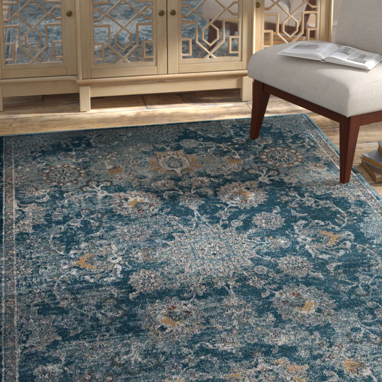 Cynara Distressed Floral Medallion 8x10 Red Beige Synthetic Area Rug