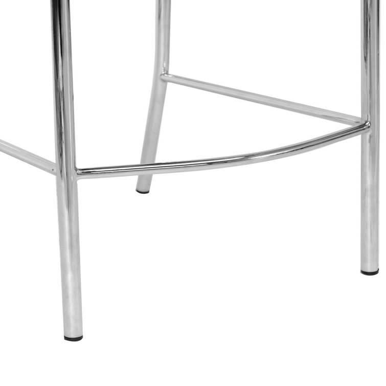 Montclare 26" Black Bonded Leather & Chrome Counter Stool - Set of 2