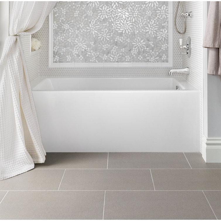 Sydney 60'' White Acrylic Alcove Soaking Bathtub
