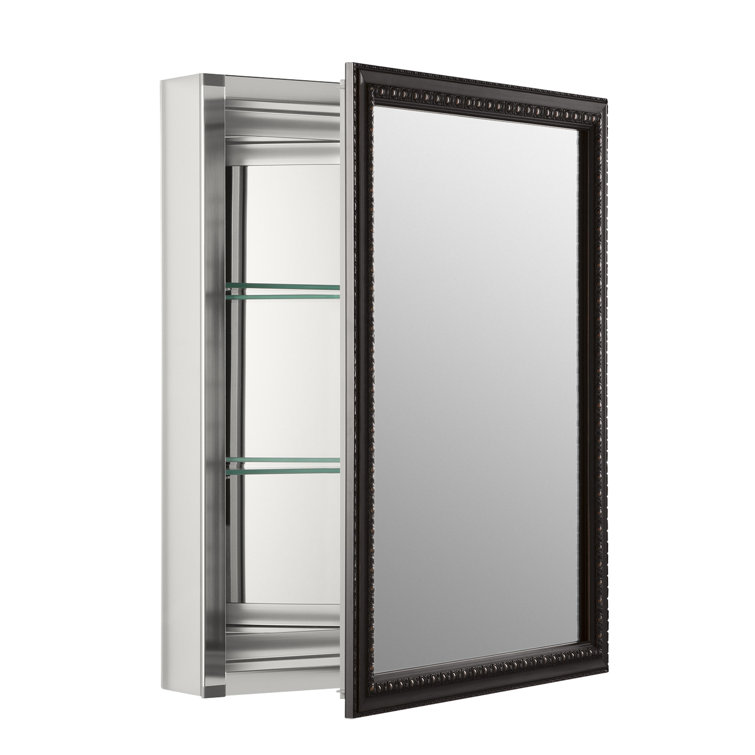 Elegant Oil-Rubbed Bronze Aluminum Medicine Cabinet with Mirrored Interior