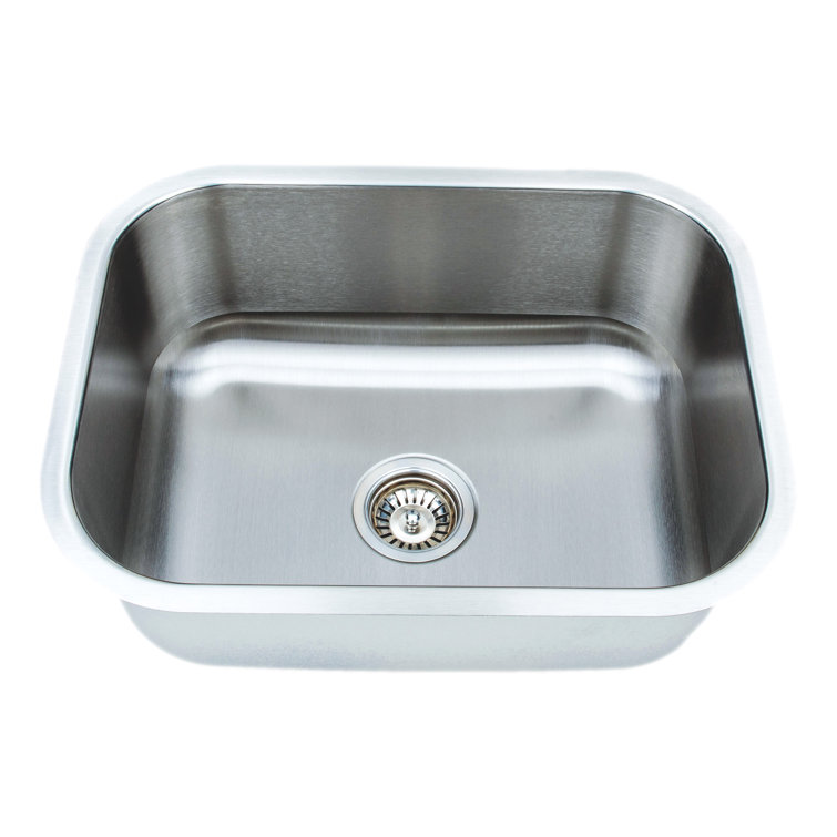 23'' Brushed Matte Stainless Steel Single Bowl Kitchen Sink