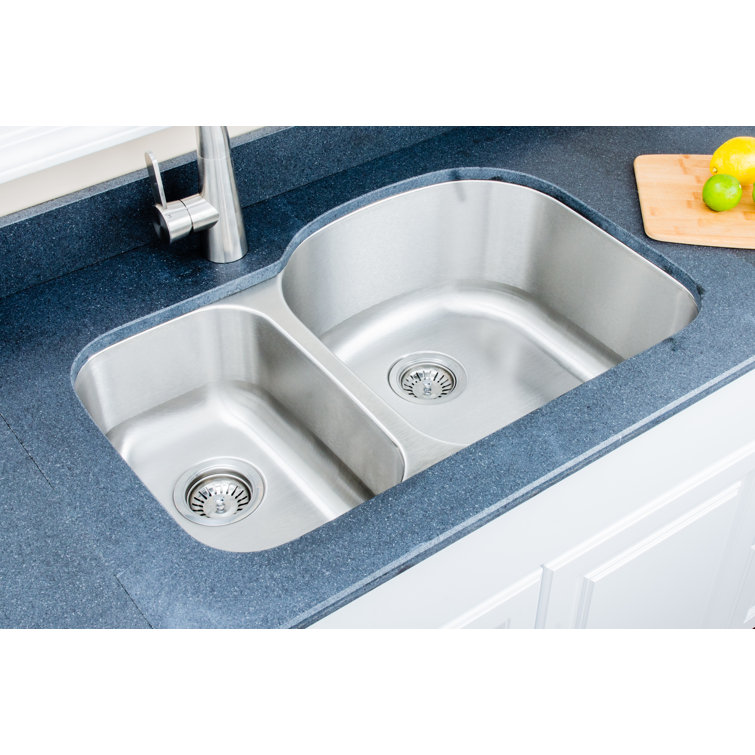 32'' Stainless Steel Double Bowl Undermount Kitchen Sink