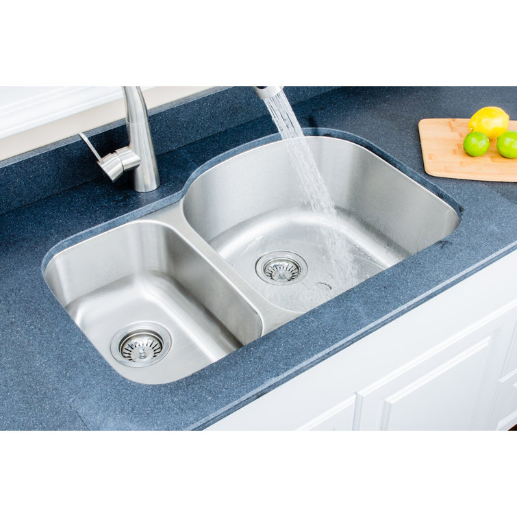 32'' Stainless Steel Double Bowl Undermount Kitchen Sink